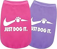 Vista 1 de 2 piezas de algodón sin mangas camisa para perro, camisetas sin mangas para cachorros, ropa para mascotas, sudadera colorida transpirable