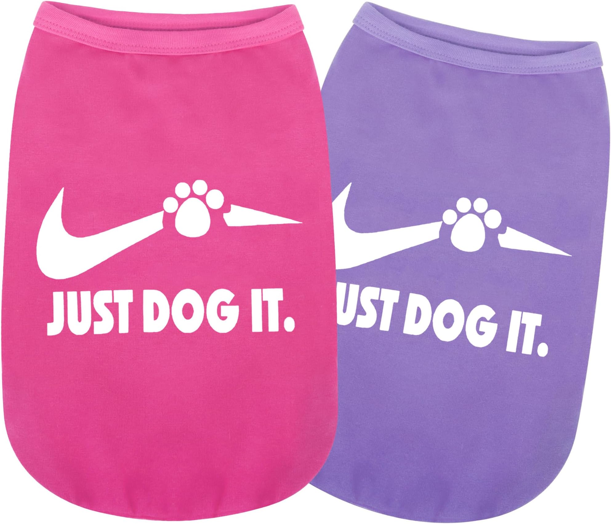 Paiaite 2 Pieces Cotton Sleeveless Dog Shirt Puppy Tank Top Dog Shirts Pet Apparel Colorful Breathable Puppy Sweatshirt Printed Dog Clothes for Small Medium Dogs Purple & Rose Red M