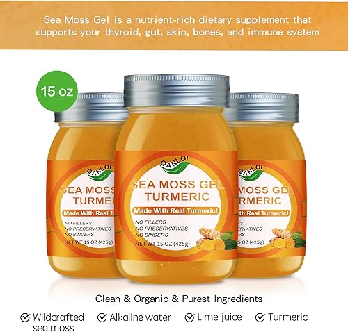 Miniatura 4 de QANLOI Wildcrafted Gel orgánico de musgo marino, 15 onzas de gel de masa marina irlandesa hecho con fruta fresca real, sin gluten, vegano,