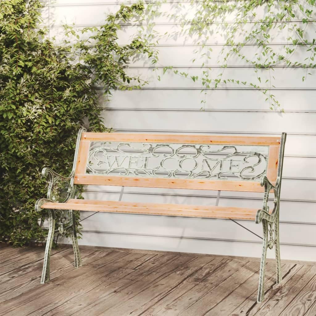 Garden Bench Wooden, Black Solid Firwood, Wrought Iron, PVC 48 in,Vintage Wooden Garden Bench with Rustic Design for Outdoor Use Patio Furniture