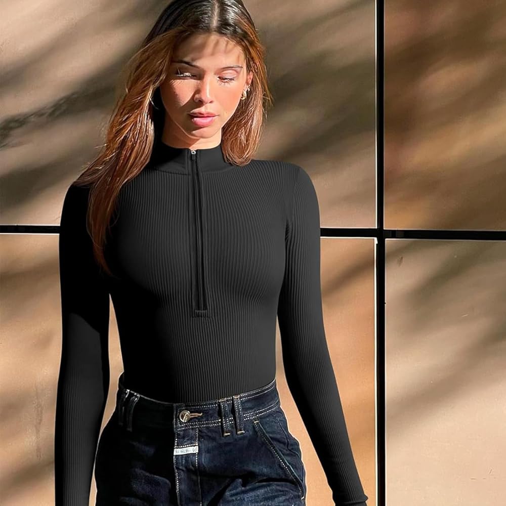 Rongseng Body Femme Manches Longues Sexy Col Carré Bodysuit Top Slim Fit Jumpsuit Stretch Justaucorps Chic Haut Shirt Blouses Élégante Couleur Unie Combinaison Combishort Casual Playsuit Clubwear