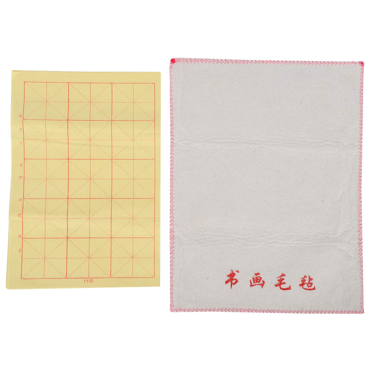 Set per Calligrafia Cinese, Pennello da Scrittura, Carta per Lastre con Bastoncino D'inchiostro e Feltro per Esercitazione e Regalo