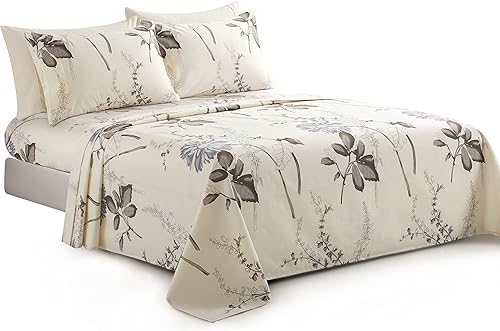 Miniatura 8 de Marina Decoration Juego de sábanas ultra suave y sedosa con bolsillo profundo y rico en rayón derivado de bambú para todas las estaciones, juego de