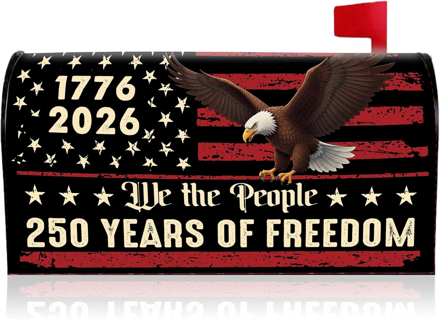 250 Anniversary USA Mailbox Covers Magnetic, 250 Years America 1776-2026 Magnetic Mailbox Cover Standard Size, 4th of July Patriotic Mail Post Box Covers for Outdoor Yard Garden Decor 21" X 18"