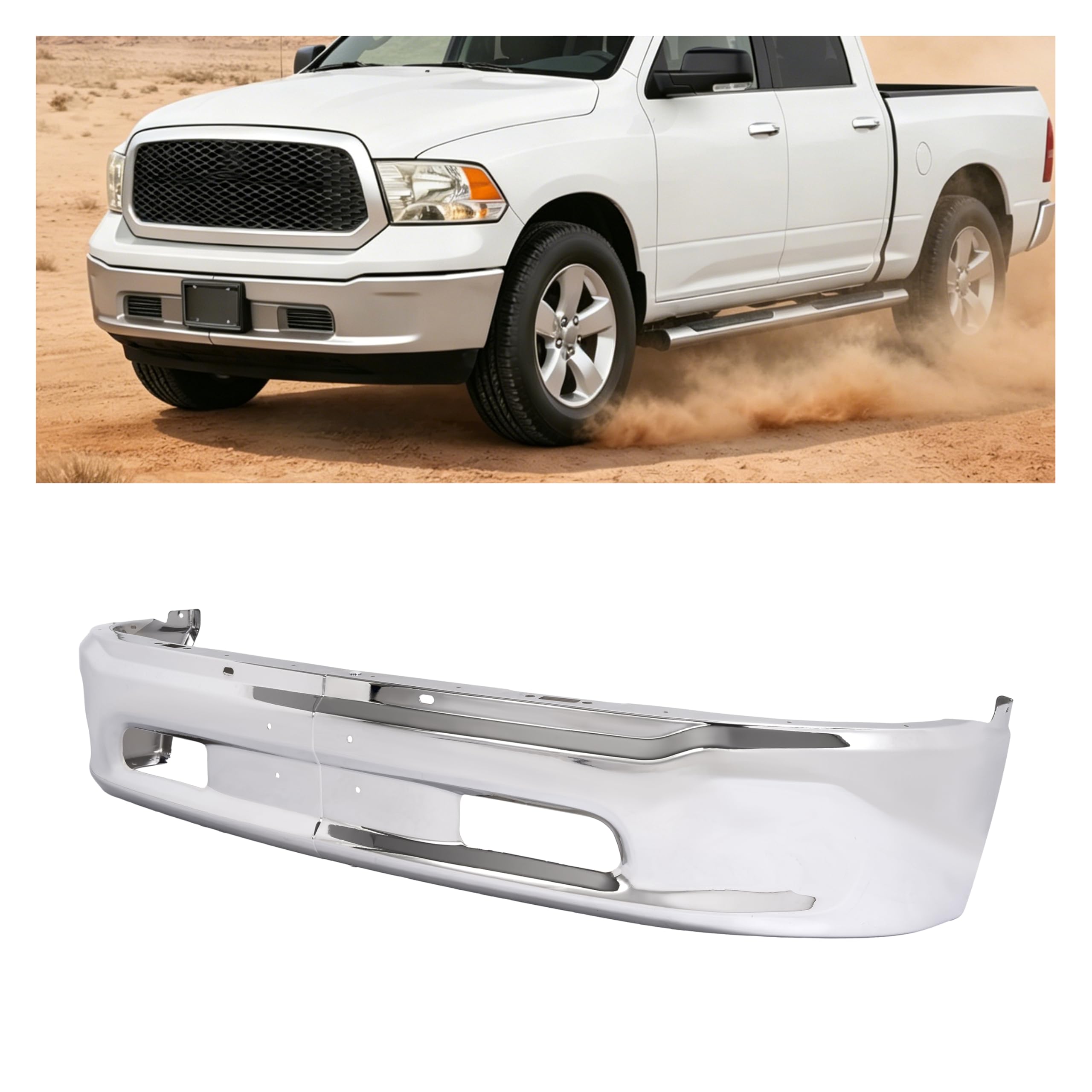Front slow flush Mount Replace# 52089347AA AUTO-MOHITO 1pack Amazon.com: ALMULOO Front Bumper Face Bar Compatible with 2013-2018 Ram  1500 2019-2024 Ram 1500 Classic Replacement for CH1002397 68160855AC W/O  Sensor Holes&Fog Lights Holes Steel Chrome Silvery 2Pcs : Automotive
