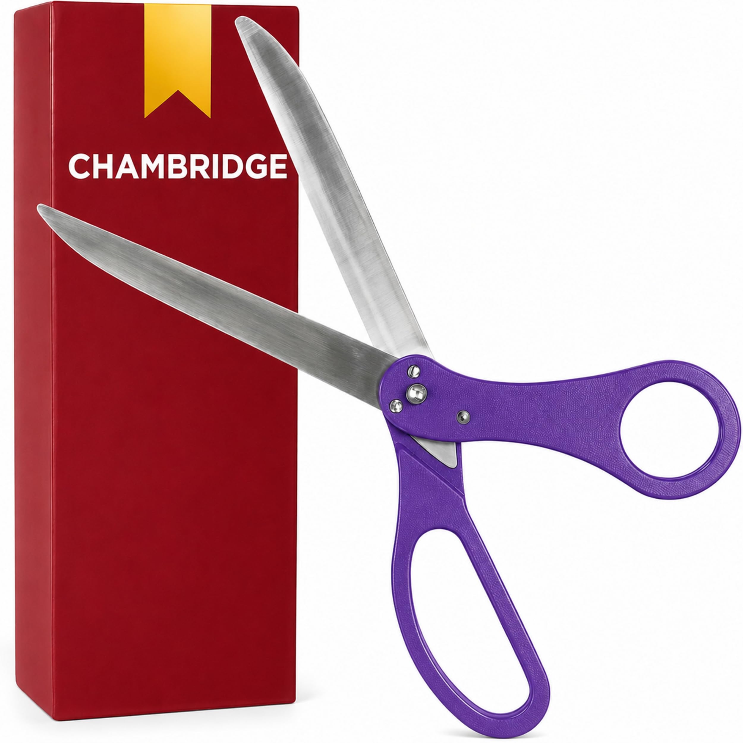 Photo 1 of 25'' Purple Ribbon Cutting Ceremony Scissors — Huge Grand Opening 25 Inch Purple Big Scissors for Inaugurations and Special Events Ribbon Cutting