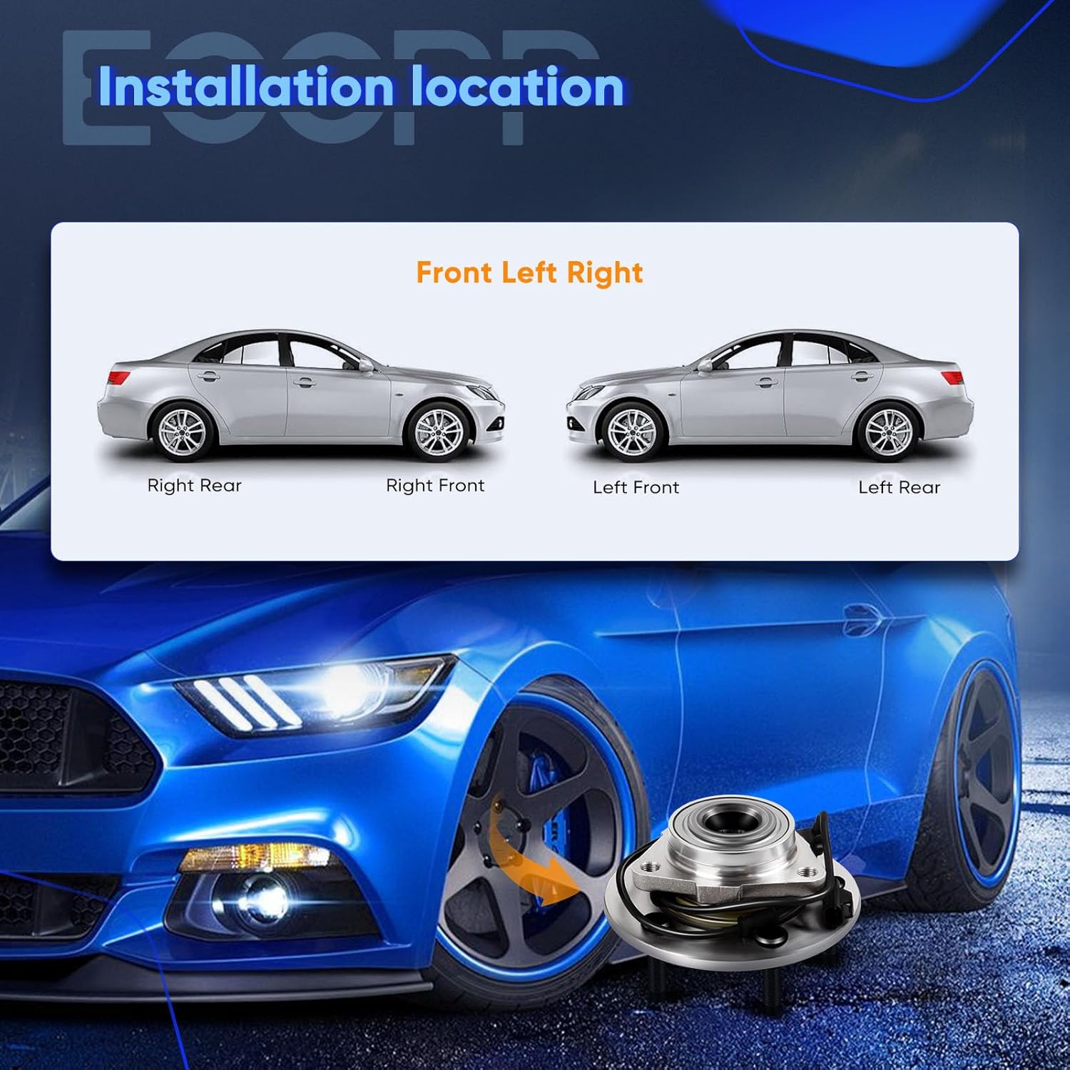 ECCPP Front Wheel Hub Bearing Assembly 5-Lug w/ABS for 2002-2006 Dodge RAM 1500 Compatible with 515073