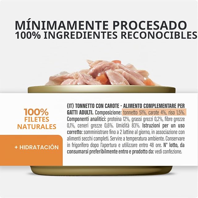 Foto 5 de 8 de Schesir Atún con Zahanorias en Gelatina, Comida Húmeda para Gatos, en Latas, 100% Natural