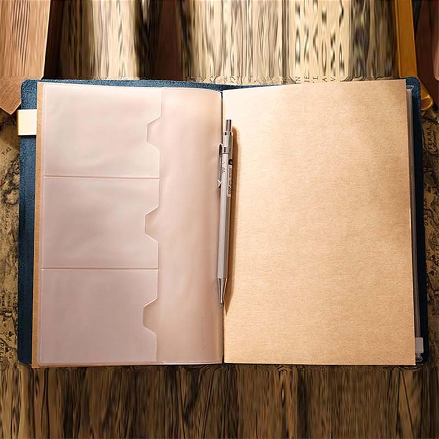 Genuine Leather TN Travel Notebook Protective Cover Journal Sketchbook Planner Agenda Diary Personal Organizers Noteboo (Blue A5)