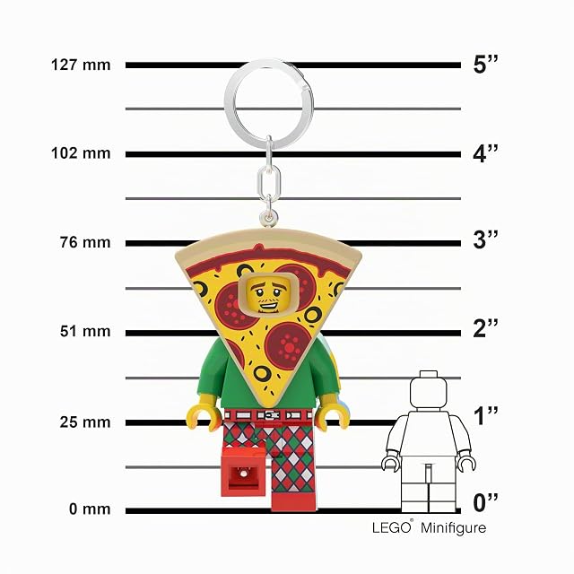 Foto 2 de 8 de Llavero LEGO Icónico chico pizzero Linterna LED Juguetes de regalo para niños