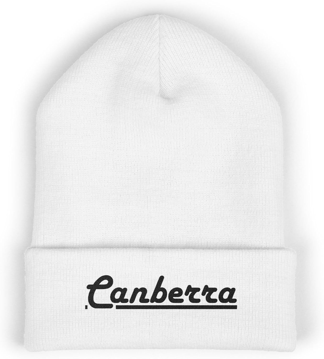 Canberra Classic Cuffed Beanie Hat with Embroidery Message