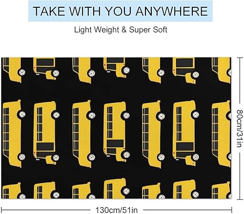 Miniatura 4 de Toalla de baño acogedora y cómoda para niños y niñas, compatible con autobús escolar negro y amarillo, bonitas toallas de playa para spa, hotel,