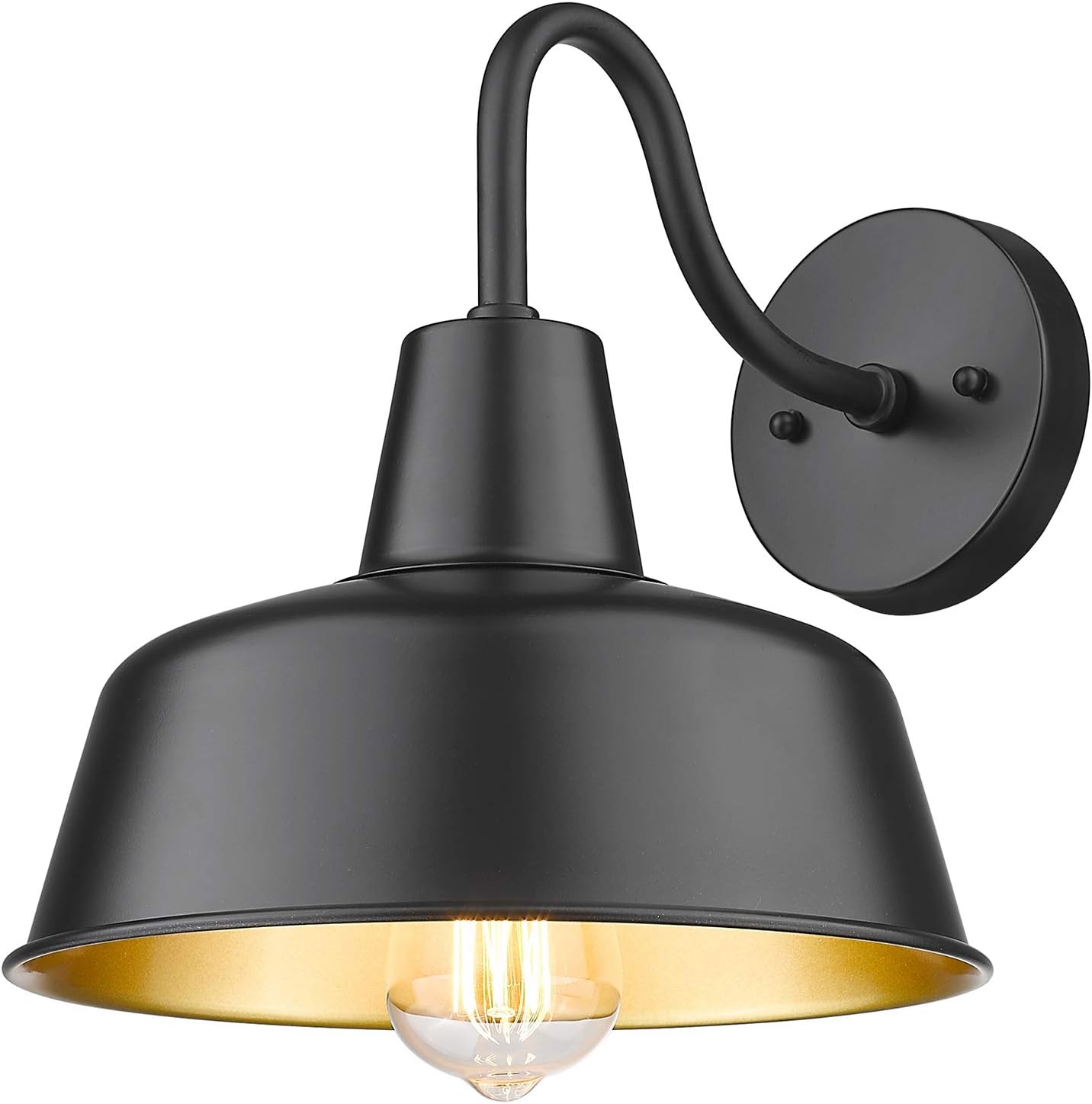 Outdoor Barn Lights, Industrial Wall Sconce, Exterior Wall Lighting Fixture, Farmhouse Wall Lights (Black, 11.28" H)