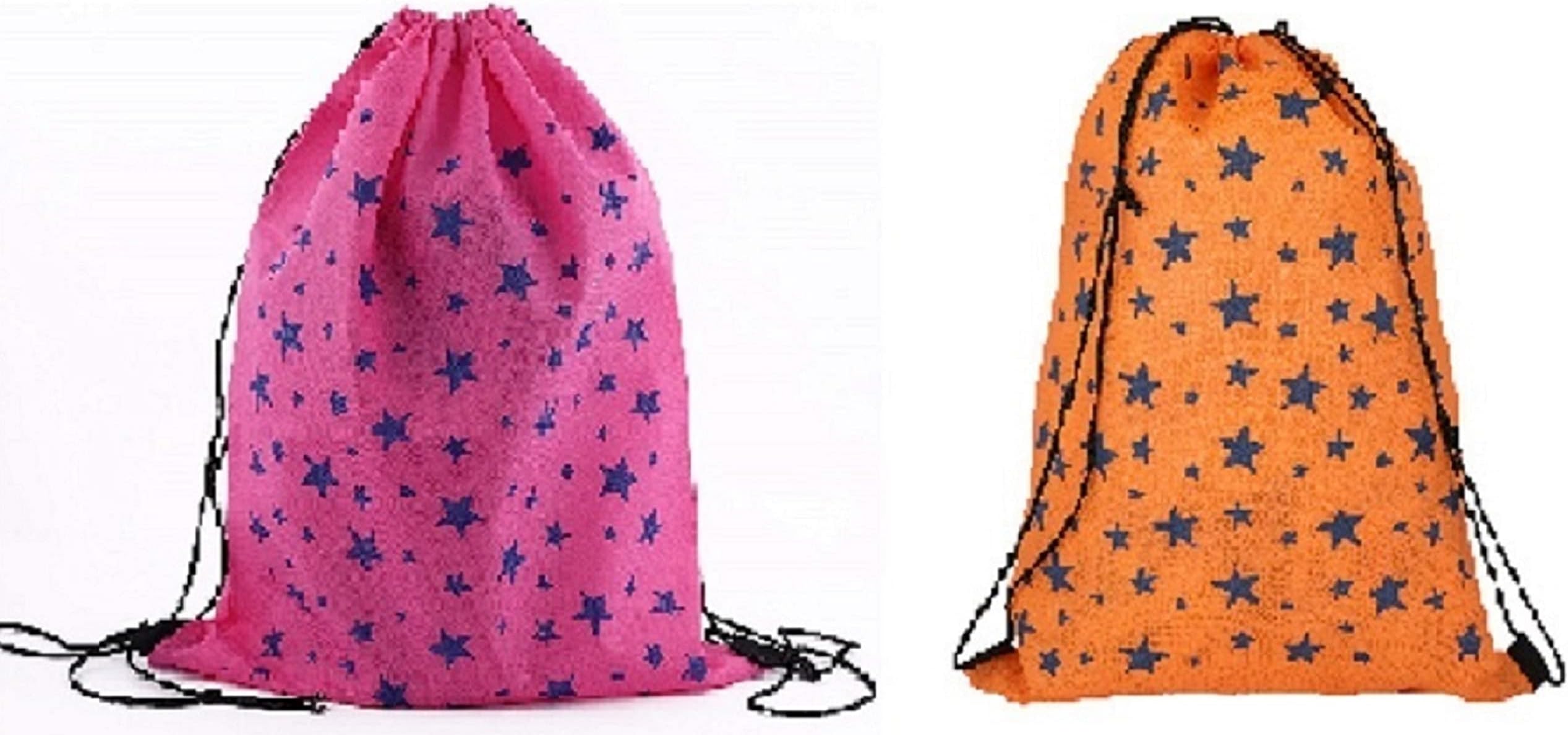 Demoda Gift Bags/Haversack for Kids Birthday Party Return Gift Pack of 12-6 Orange,6 Pink
