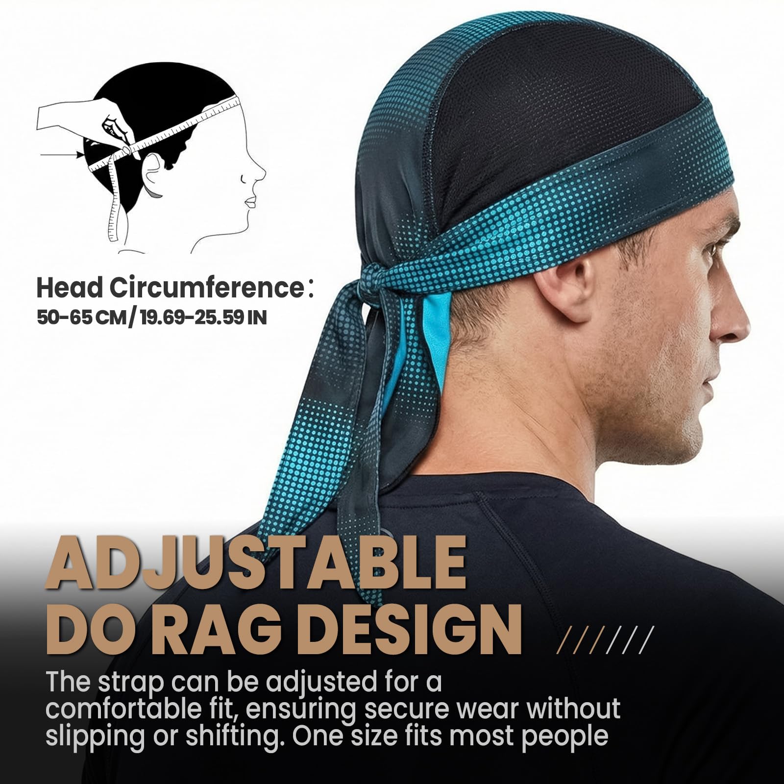 YANIKY Bandana para hombre, transpirable, pañuelo pirata para hombre, gorro deportivo para mujer, con protección UV, pañuelo para la cabeza