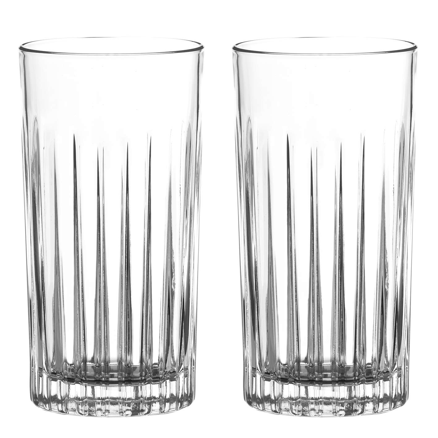 DIAMANTE Water or Cocktail Glasses Crystal Long Drink Hi Balls – ‘Broadway’ Collection – Gift Box of 2