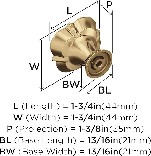 Miniatura 6 de Amerock  Pomo de gabinete  Bronce champán  Pomo de cajón de 1-34 pulgadas (1.732 in) de diámetro  Grace Revitalize  Herrajes para cocina y baño