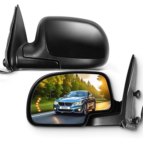 SCITOO Compatible fit for Pair Set Door Mirrors 2003-2006 for GMC Yukon for Chevy Tahoe (2007 Classic) Power Adjusted Heated Manual Folding