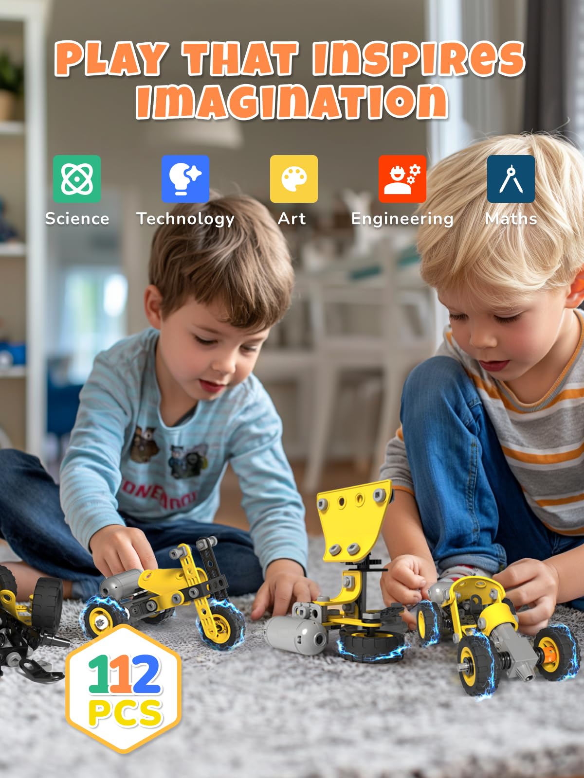 Amazon.com: Veecafiodi 10 in 1 STEM Building Toys for Kids Ages 4