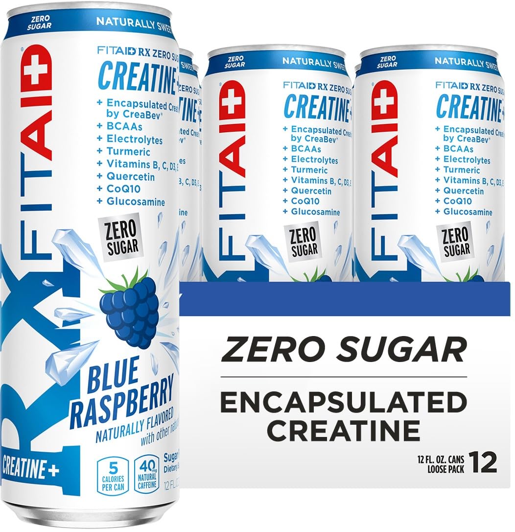 FITAID RX Zero Sugar, Encapsulated Creatine, Workout