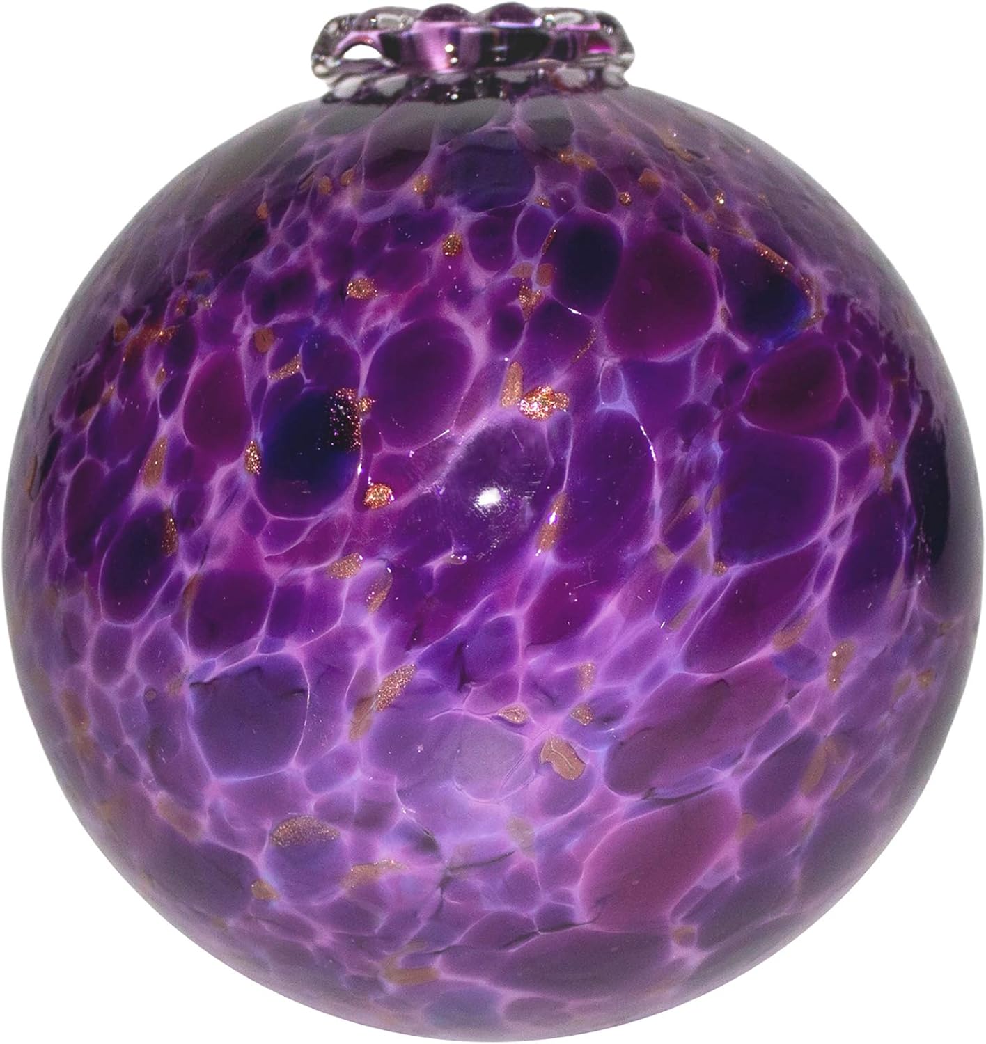 Pond Float. Handmade Blown Glass, Garden Gazing Ball, Table Centerpiece, Assorted Home and Patio Decor. Artist Dehanna Jones. Seattle, WA. (Purple Eggplant)