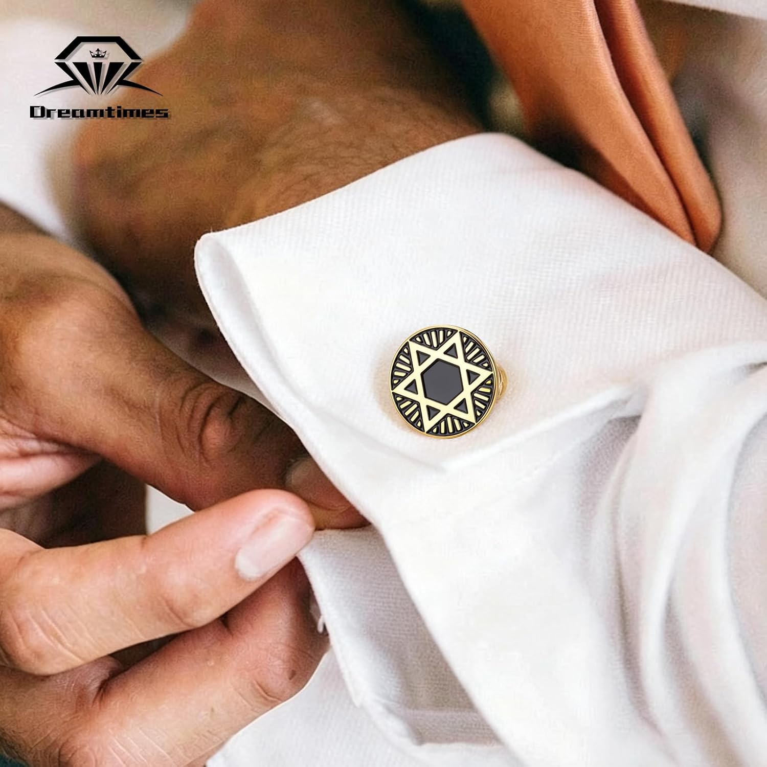 Star of David Cufflinks Stainless Steel Hexagram Jewish Cufflinks