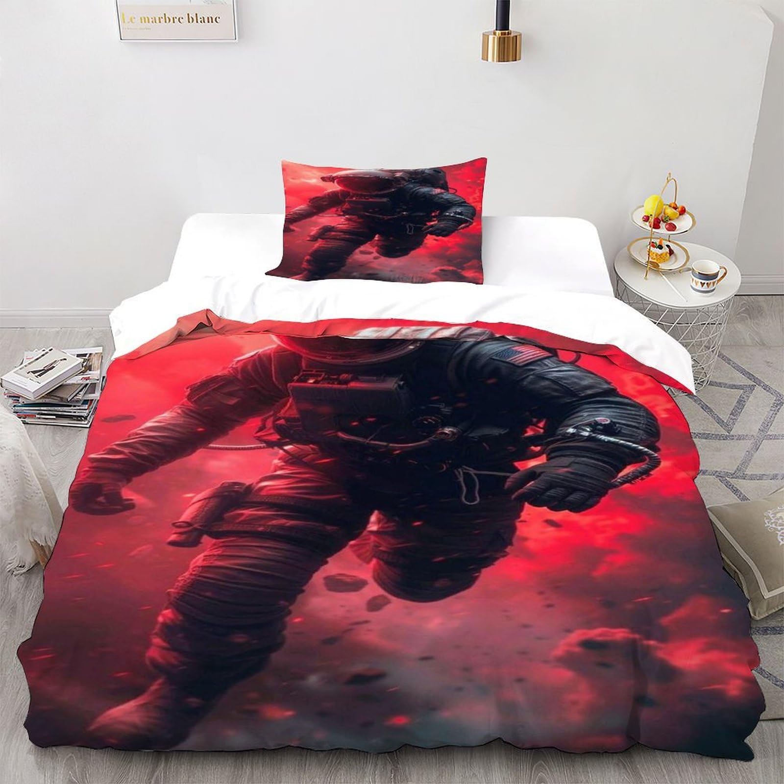 Linge de lit astronaute premium 135x200cm pour un sommeil étoilé