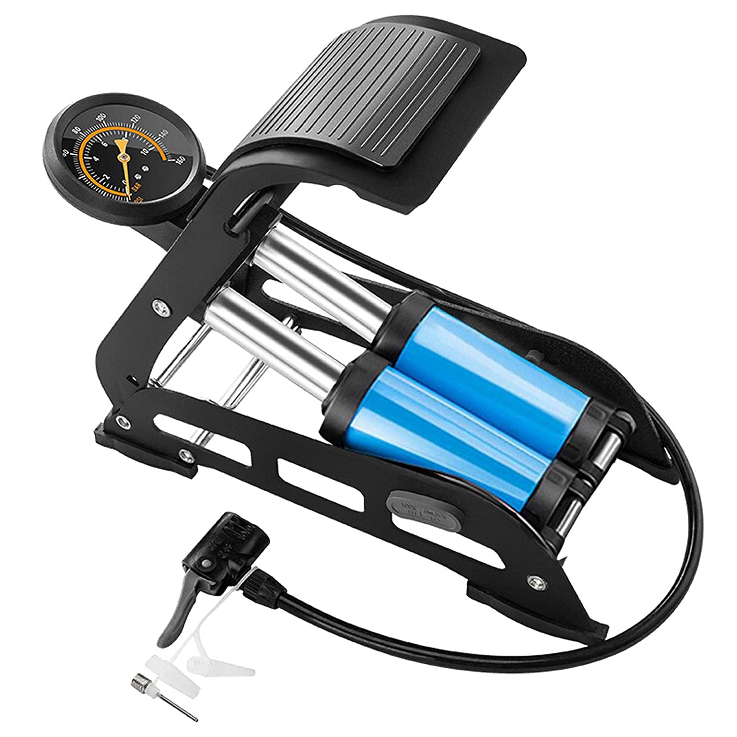 Buy SOLANKI Brothers Pump, Portable Double Barrel Foot Pump, Bicycles