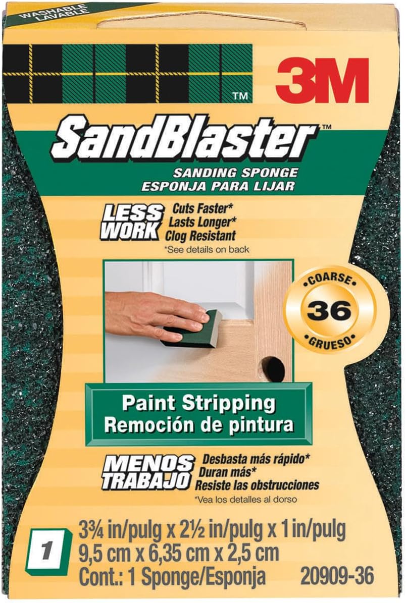 3M SandBlaster Paint Stripping Sanding Sponges, 36/Coarse Grit,