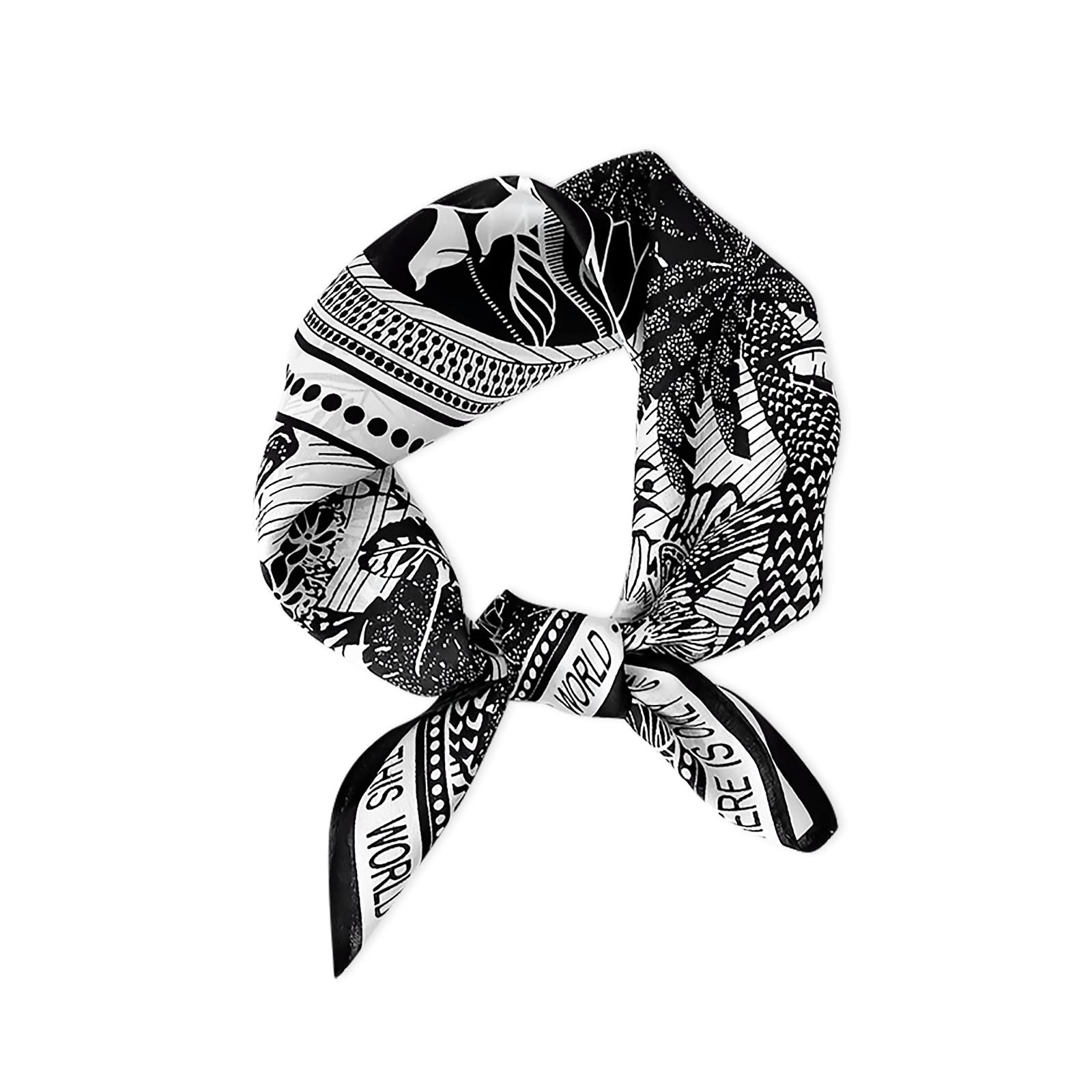LumiSyne Silk Scarf Women Square Scarves Abstract Art Painting Animal Printed Lightweight Soft Bandanas Neckerchief Decoration Headwear Hairband