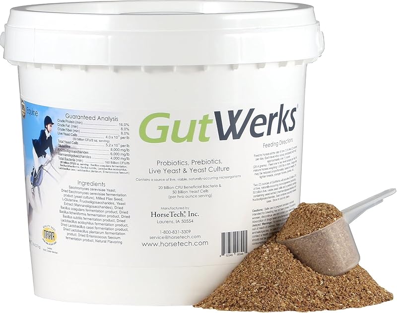 Suplemento Digestivo para Equinos HorseTech GutWerks com Probióticos, Prebióticos e Leveduras – 1,81 kg