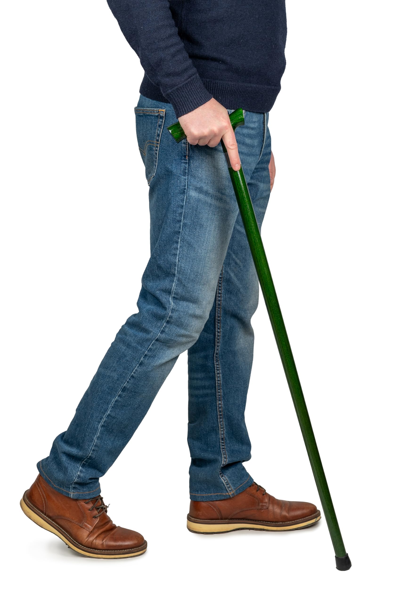 Dr. Watson Classic Fritz Walking Stick – Handcrafted Ash Wood Cane with Polished Stainless Steel Collar