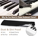 Piano Couverture de poussière de clavier 61 Clés, Couvertures de claviers électroniques numériques pour piano, Surface souple et premium épaississante, Accessoires essentiels pour protéger votre piano musical