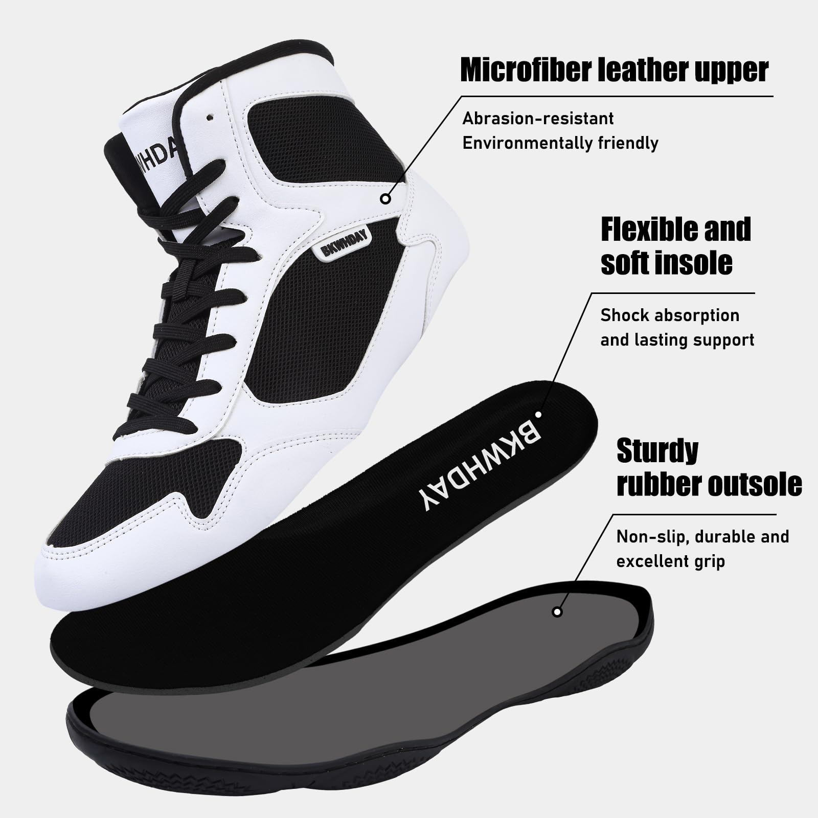 Bravover Scarpe da wrestling High Top Pro Wrestling & Boxe, per uomo e donna
