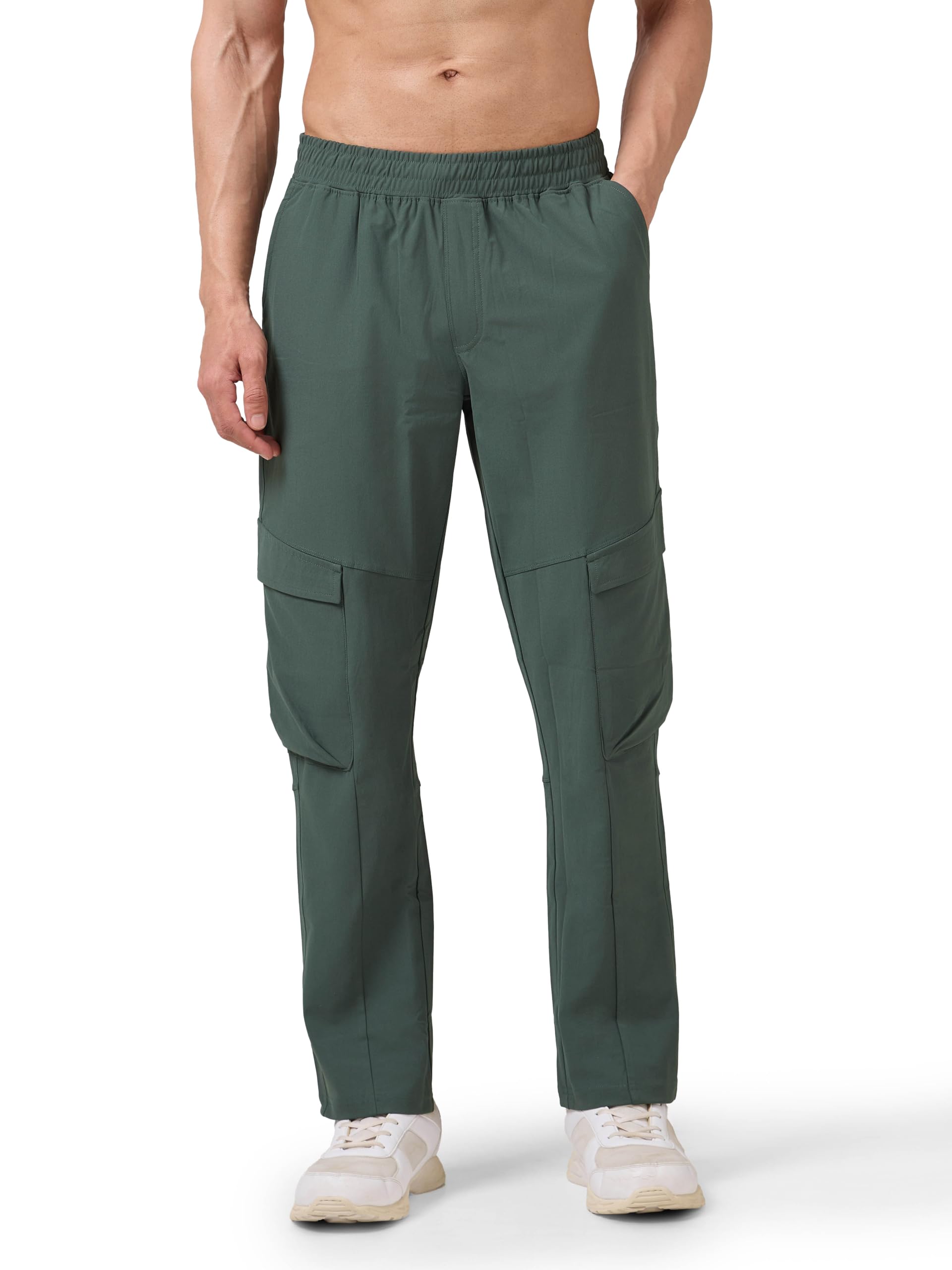 TECHNOSPORT Men's Regular Fit Active Out Cargo Track Pants with UPF50+, Quick Dry for Gym, Sports & Regular Use-image-47