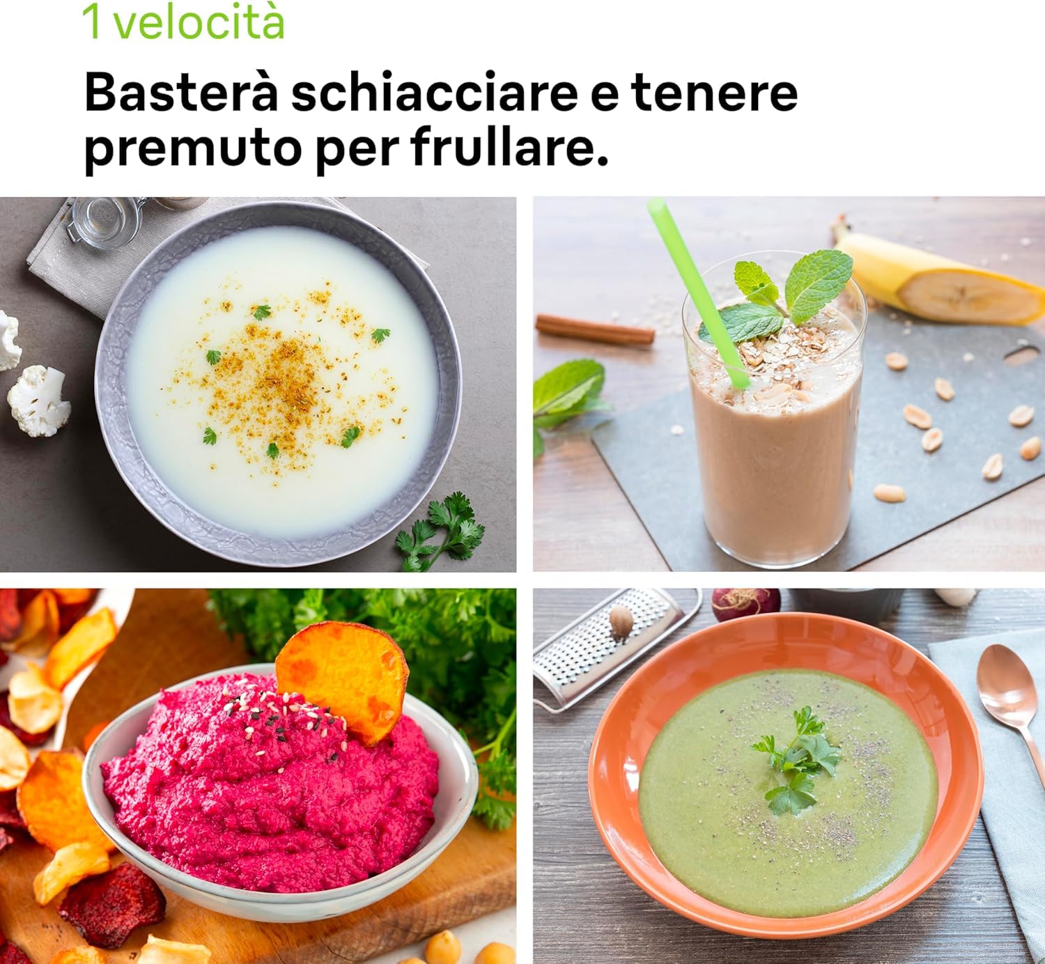 Braun MultiQuick 1 - Mixeur Plongeant Léger avec mini-hachoir pour Soupes, Smoothies et Purées Bébé, Verre Doseur 600 mL, 450W, Blanc (MQ10.201MWH)