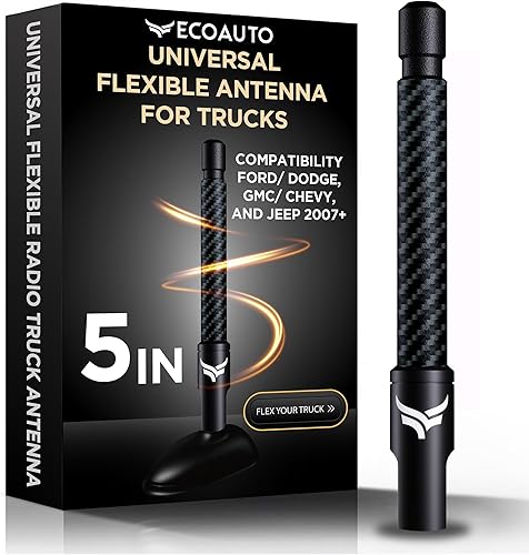 EcoAuto Antena de radio para camiones (5 pulgadas flexible)  Accesorios Dodge Ram 1500, accesorios Ford F150, antena de coche para vehículos GMC y