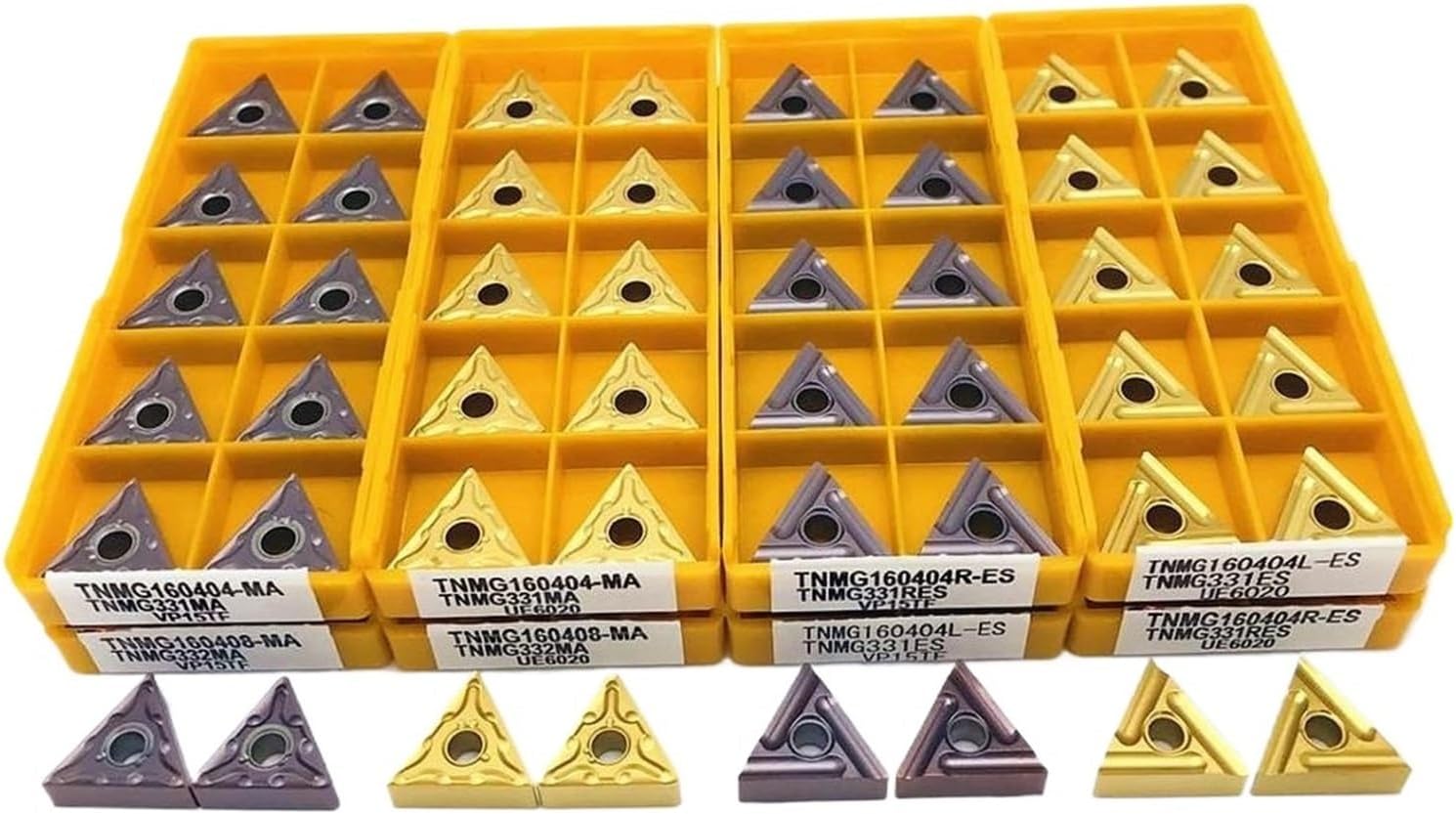 10PCS TNMG160408 TNMG160404 TNMG160404R TNMG160408R VP15TF UE6020 US735 Carbide TNMG Metal Lathe Parts Turning Tools(TNMG160404R US735)
