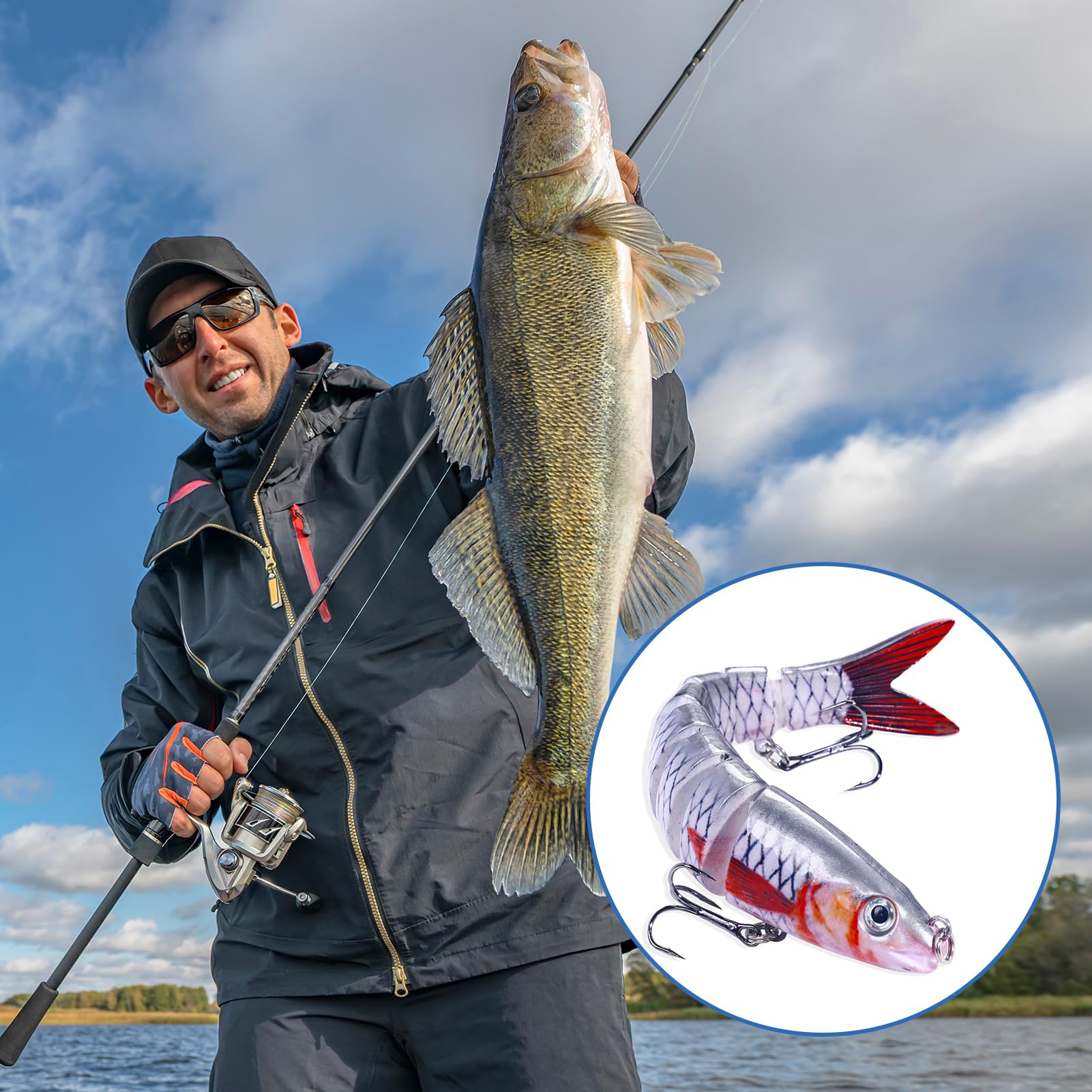 Lot De 5 Leurres De Pêche Bioniques Qtuie - Pour Brochet