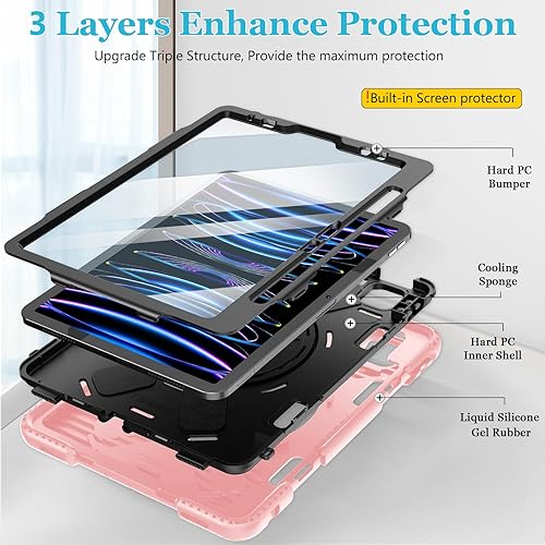 Miniatura 6 de Funda para iPad Pro 11 de 3 generación 20214 generación 2022 funda de silicona a prueba de golpes de grado militar para iPad de 11 pulgadas 2