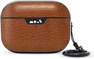 Mous – Airpods Pro 1 and 2 Case Cover with Keychain - Wireless Charging Compatible AirPods Pro Case for 2nd Generation/1st Generation AirPods (2022/2019) - Brown Leather