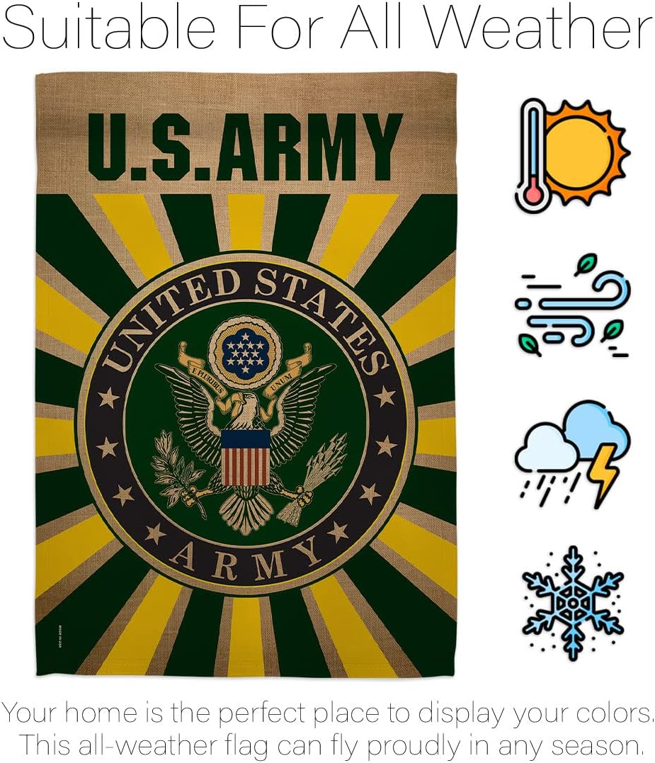 Army Garden Flag - Set Wall Holder Armed Forces Rangers United State American Military Veteran Retire Official - House Decoration Banner Small Yard Gift Double-Sided Made in USA 13 X 18.5