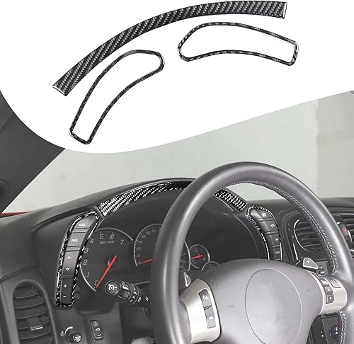 Lcojicep Adhesivo para marco de velocímetro de tablero de automóvil, compatible con Corvette C6 Z06 ZR1 2005-2013 de fibra de carbono de grano de