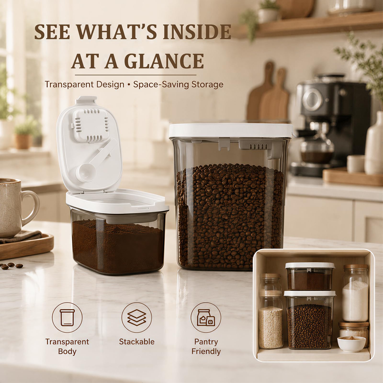 Distributore di polvere – Contenitore ermetico per caffè con