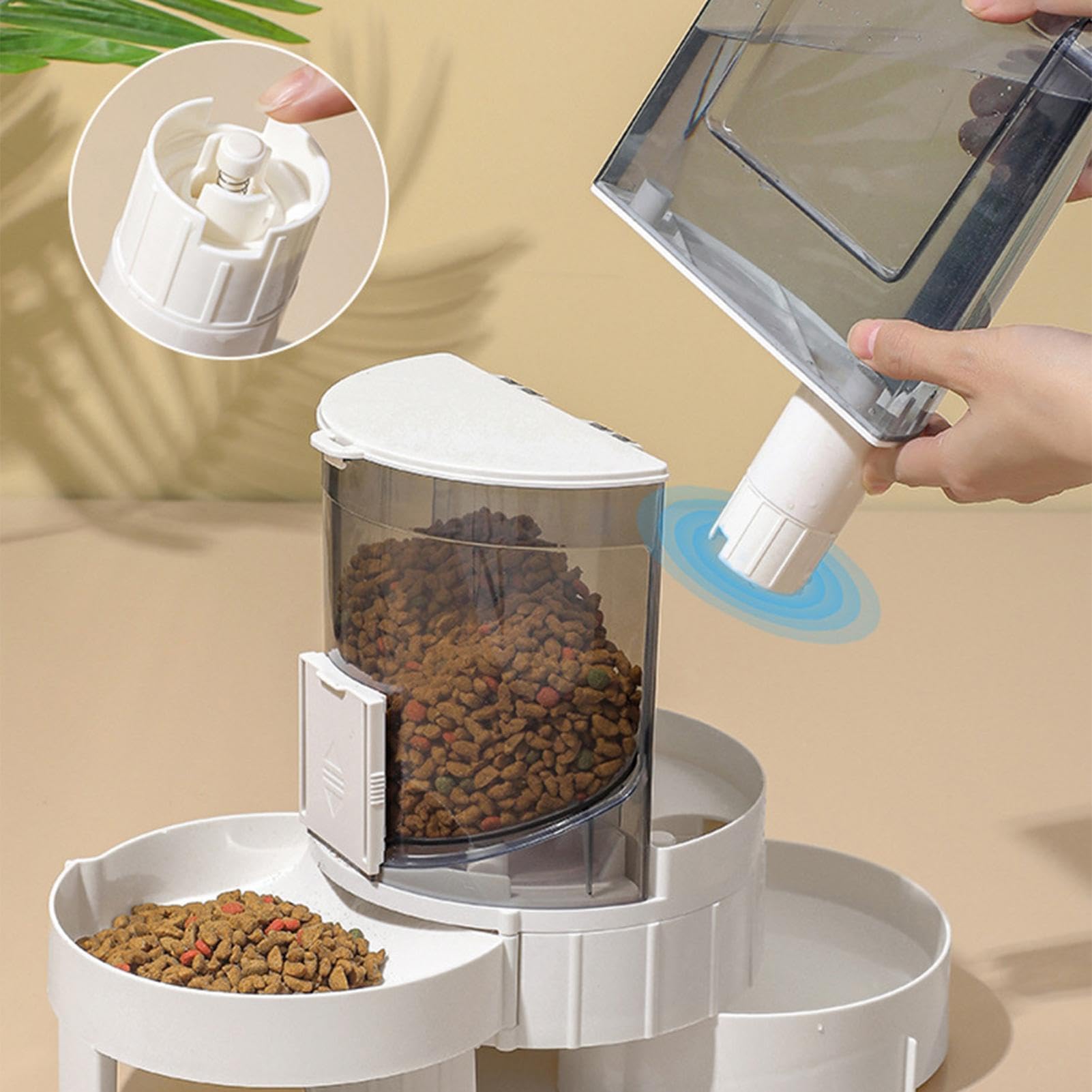 Comedero automático para Gatos， Dispensador de Agua y Comida for Gatos, Bebedero automático for Perros - Comedero 2 en 1 | Recarga automática, comedero for Mascotas