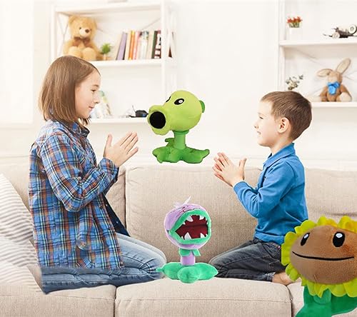 Miniatura 7 de JHESAO 3 piezas de PVZ Plush Zombies Plants Sets Toy Peashooter, 1 2 muñecos de peluche suave, muñeca de girasol PVZ figura nueva