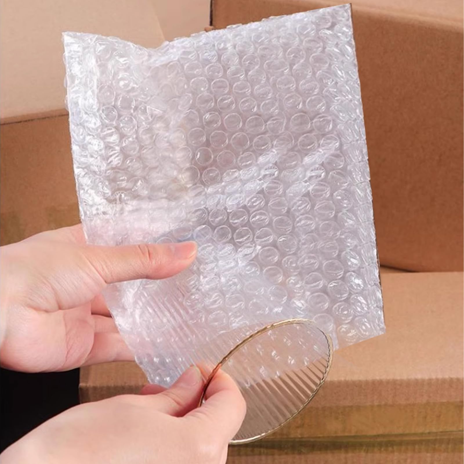 Confezione da 200 sacchetti con bolle d'aria, 15 x 20 cm, buste trasparenti a bolle per spedizione, stoccaggio, spostamento, avvolgimento, imballaggio