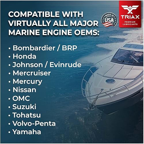 Miniatura 6 de TRIAX Marine Ultra 25W-40 Aceite de motor marino sintético completo de 4 tiempos (cubo de 5 galones)