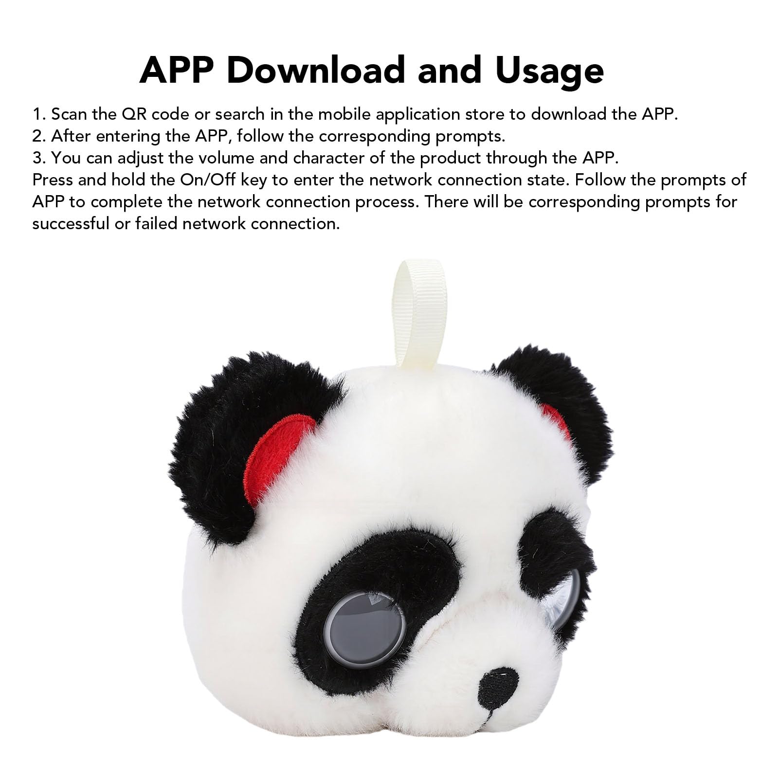 Juguete de Peluche Inteligente AI, Compañero Emocional Panda, Colgante de Robot Interactivo Parlante USB con Compañero de Aprendizaje de 66 Idiomas, Batería de 1000 MAh para Niños que Aprenden