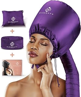 Sponsored Ad - Eleganty Soft Bonnet Hood Hairdryer Attachment with Headband that Reduces Heat Around Ears and Neck to Enjo...